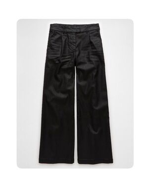 AE Stretch High-Waisted Ultra Wide-Leg Coated Trouser Jean